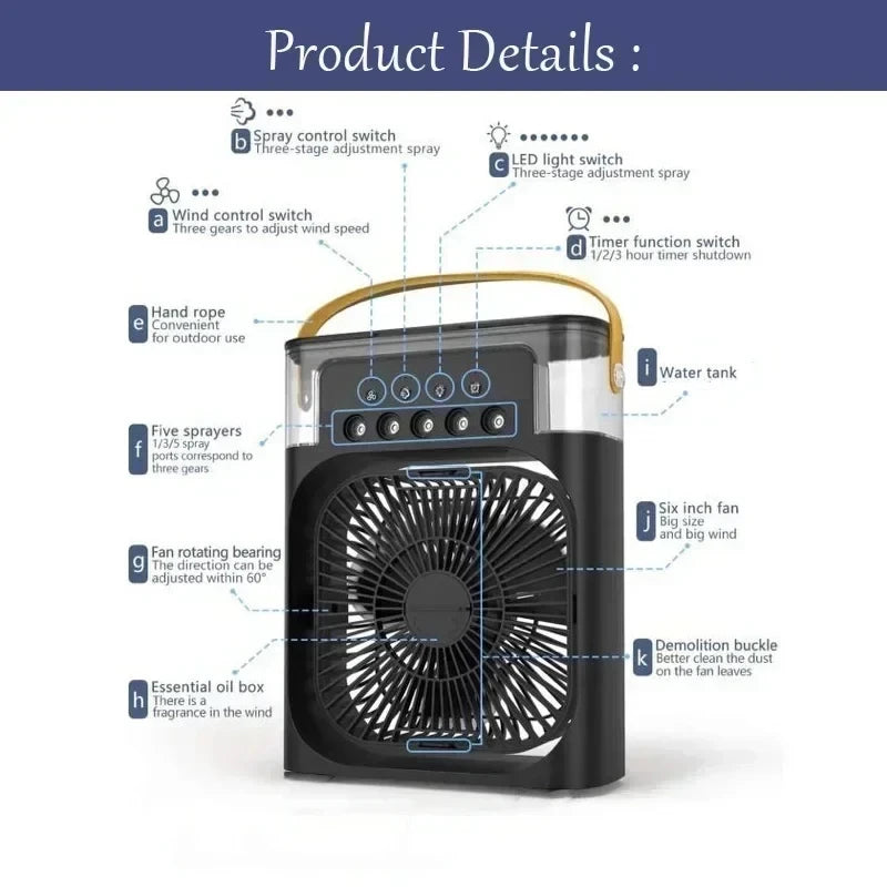 Portable Desktop Air Cooling Humidifier
